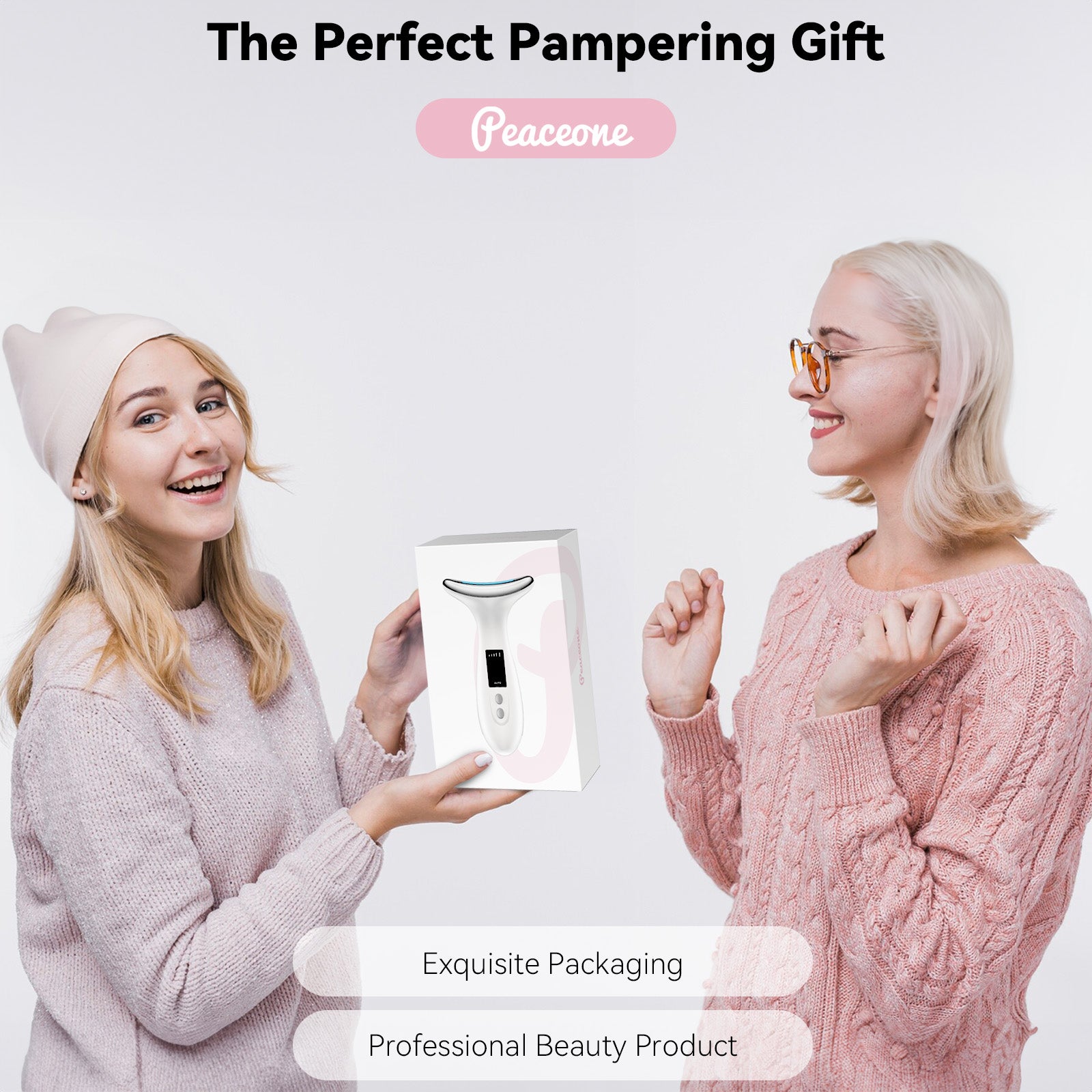 Peaceone 7 Colors Luminesce 7-in-1 Led Facial Sculptor, Face Massager Lift Tool Roller, Facial Device for Wrinkles and Lifting, Tightening Wand for Neck