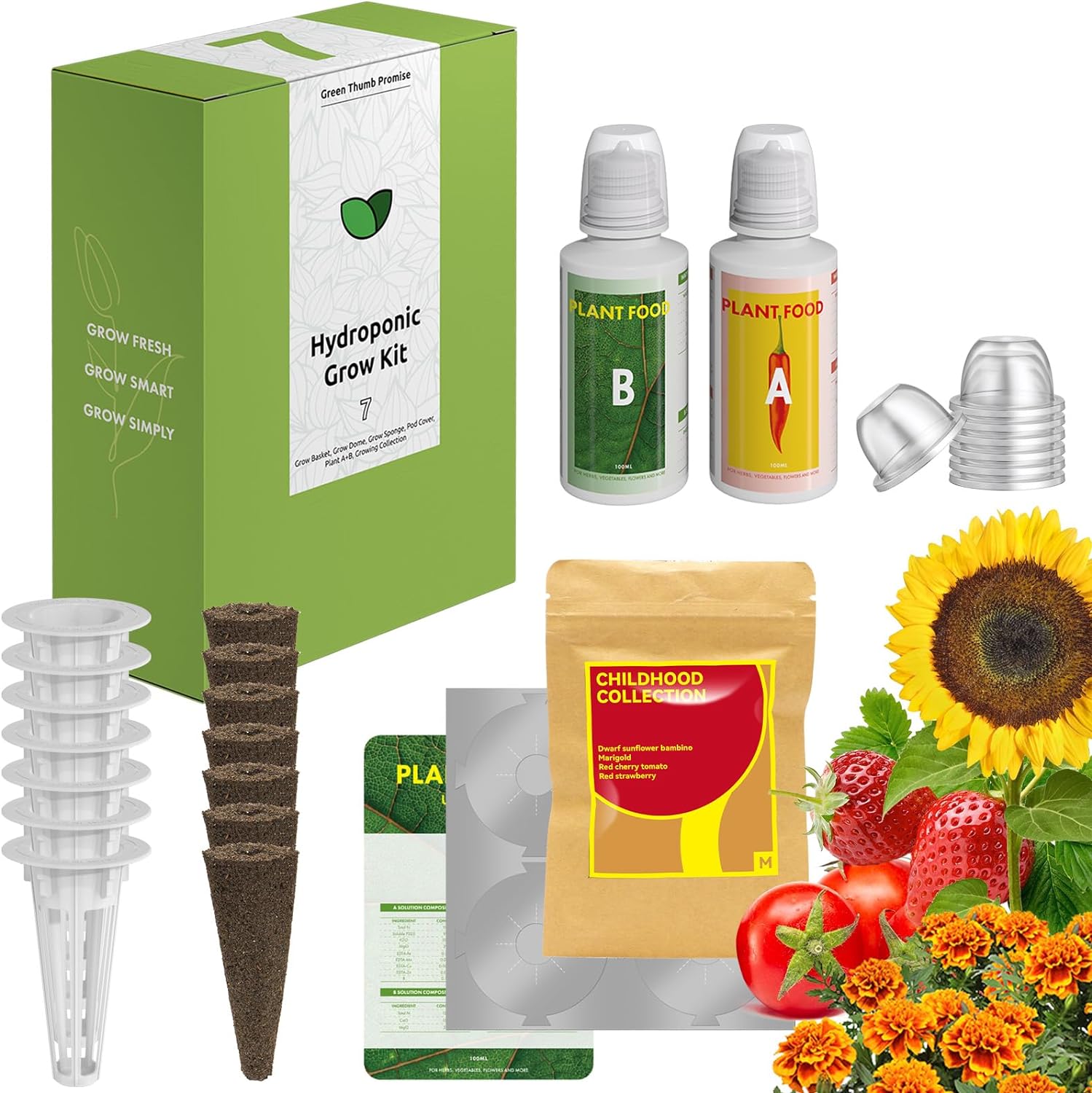 Inbloom 7-Pods Vibrant Wildflower & Fruit Mixd Seed Pod Kit for Hydroponics Growing System