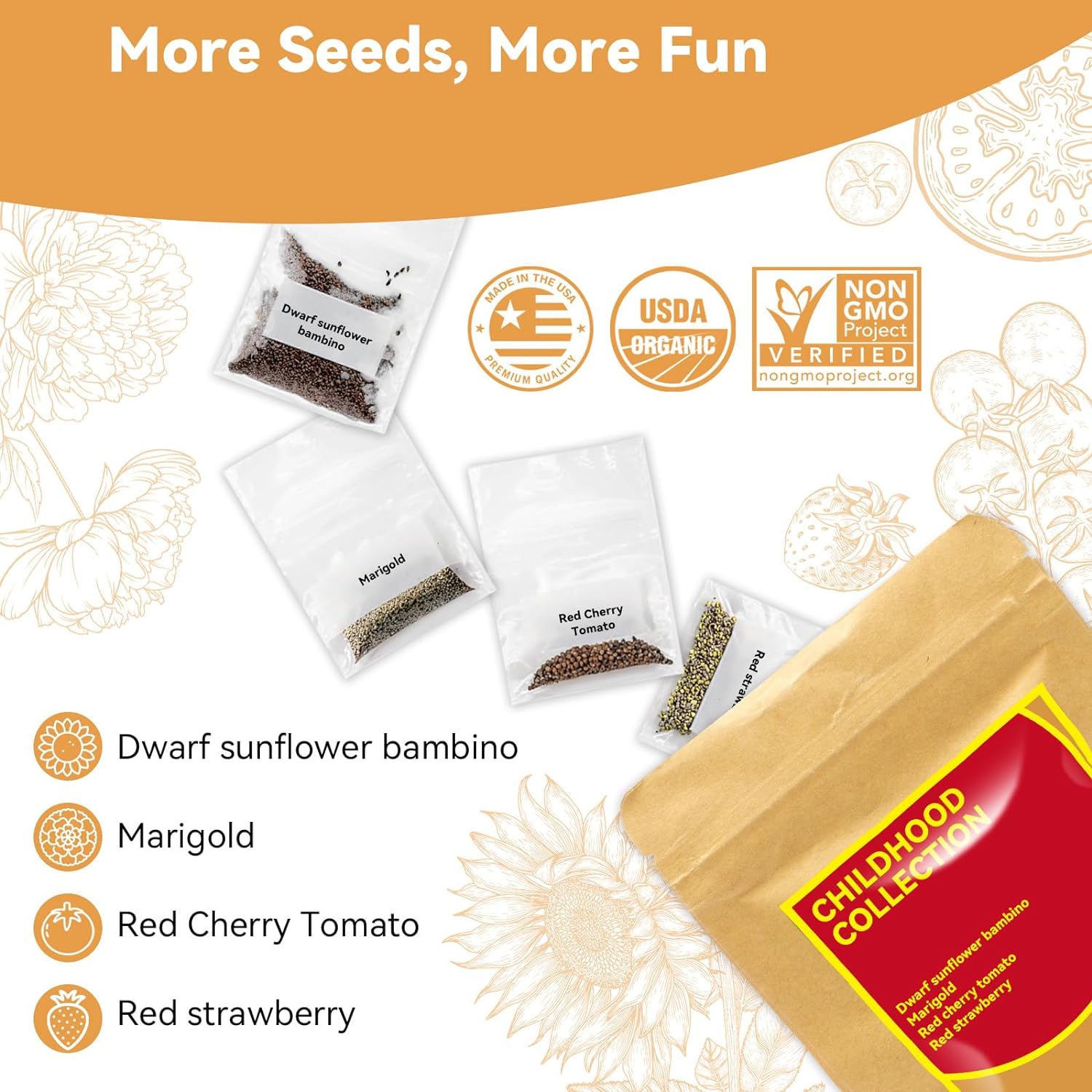 Inbloom 7-Pods Vibrant Wildflower & Fruit Mixd Seed Pod Kit for Hydroponics Growing System