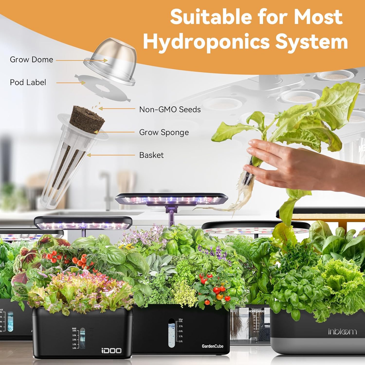 Inbloom 7-Pods Vibrant Wildflower & Fruit Mixd Seed Pod Kit for Hydroponics Growing System