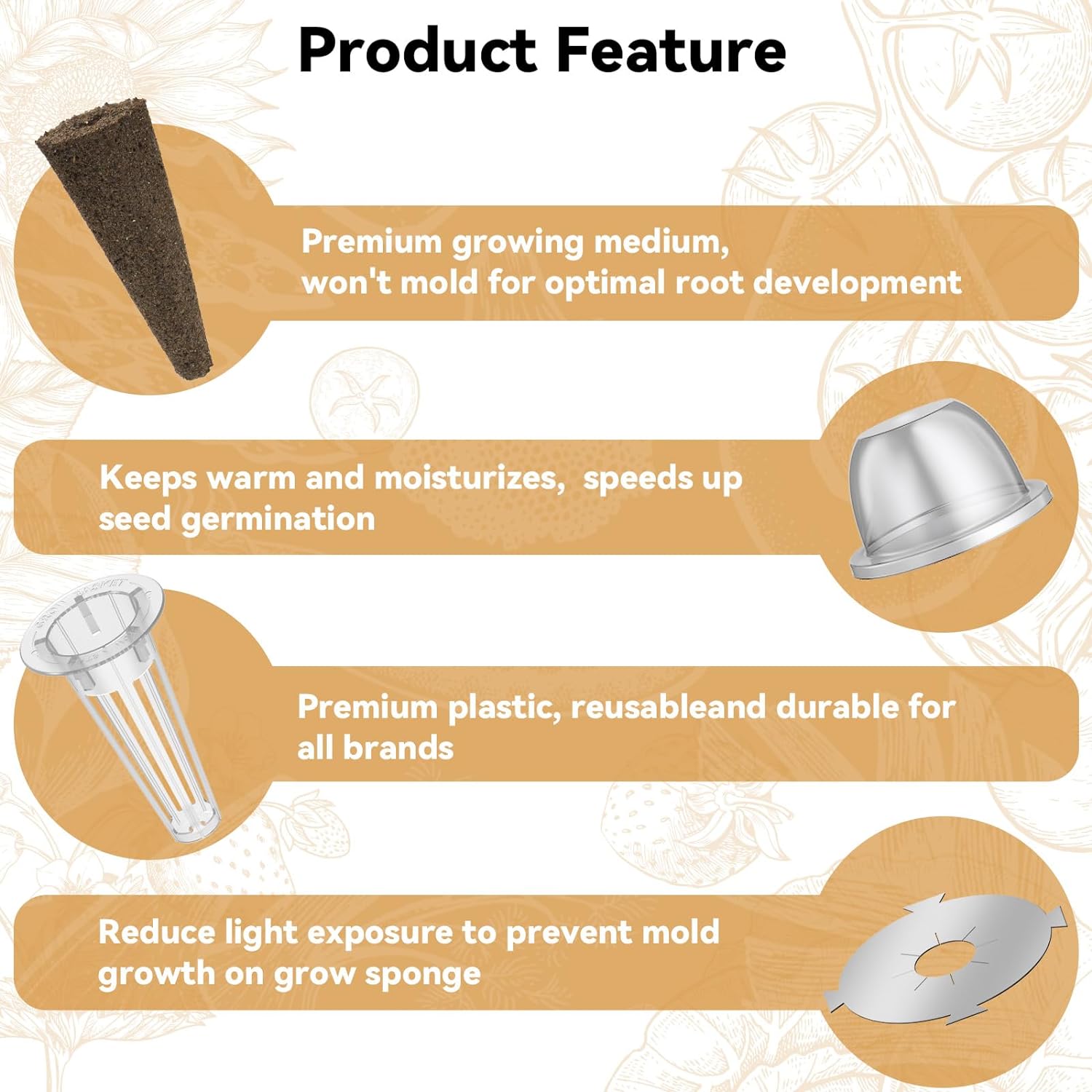 Inbloom 7-Pods Vibrant Wildflower & Fruit Mixd Seed Pod Kit for Hydroponics Growing System