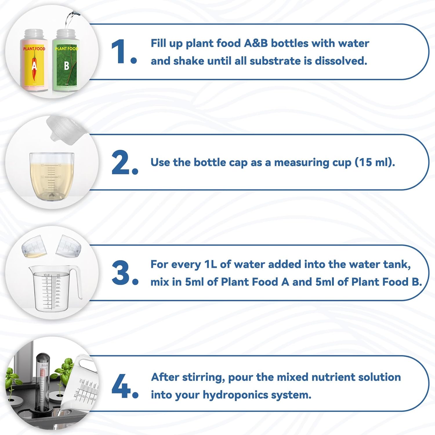 Ibloom Hydroponic Nutrients,Hydroponics Plant Food A&B for Aerogarden