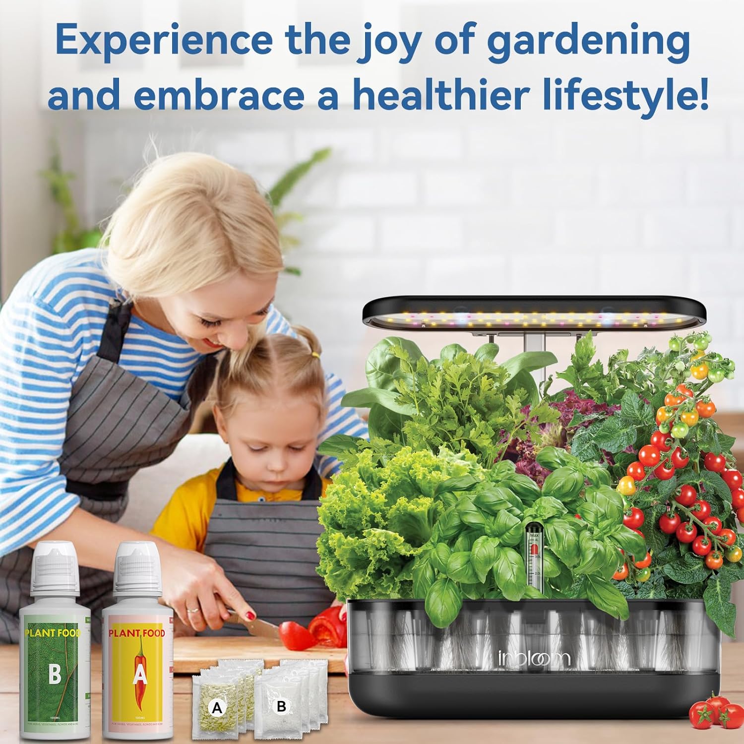 Ibloom Hydroponic Nutrients,Hydroponics Plant Food A&B for Aerogarden