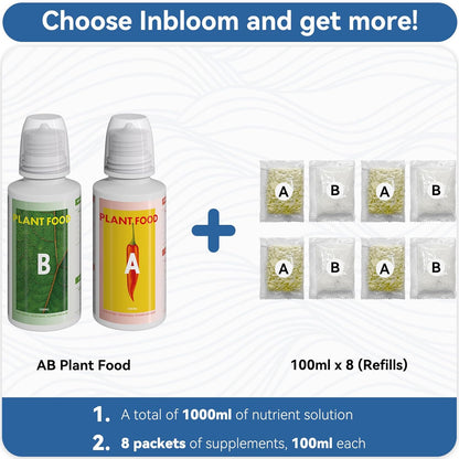 Ibloom Hydroponic Nutrients，Hydroponics Plant Food A&amp;B for Aerogarden