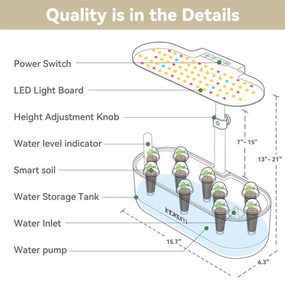 inbloom Hydroponic Growing System 10 Pods, Indoor Herb Garden